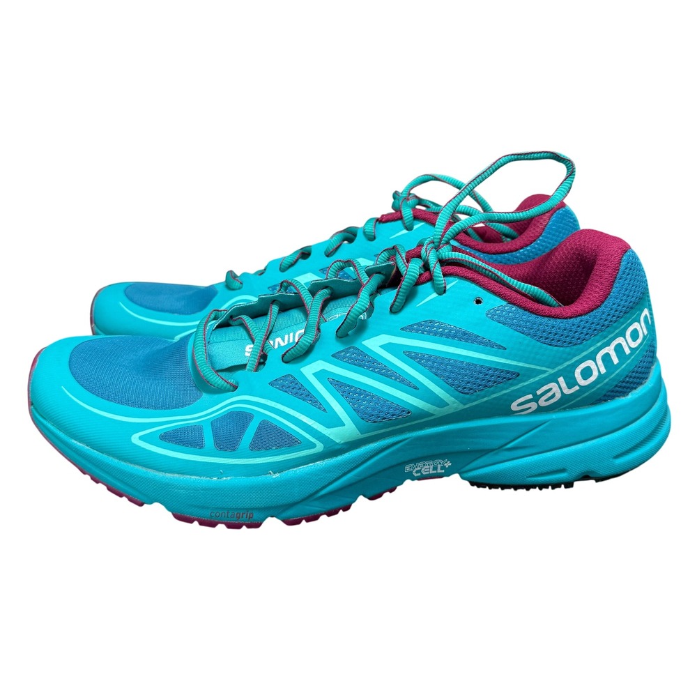 Salomon Sonic Aero Running Shoes Womens‎ 10 Blue Pink 379539 Low Top Sneakers